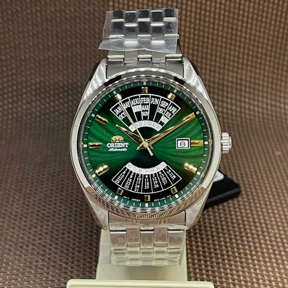 New Orient Multi Calendar Green Analog Steel Men Watch